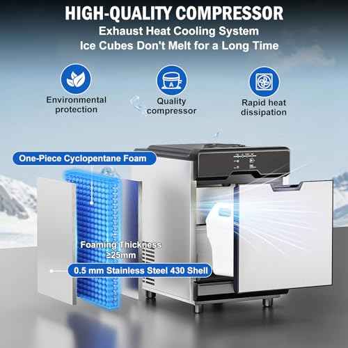 65 lbs Chewable Nugget Ice Maker Countertop Compact Self