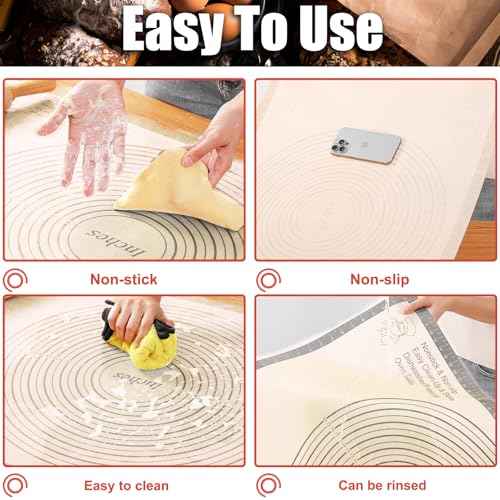 Silicone Pastry Mat 36x24 Inch Extra Large Baking Mat with Measurements