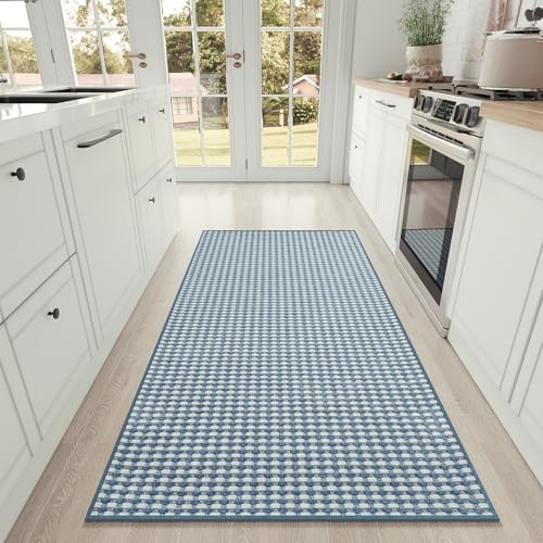 Long Kitchen Runner Rugs Kitchen Mat Non Slip Washable Blue 36"x71" (17.6701 Sq Ft)