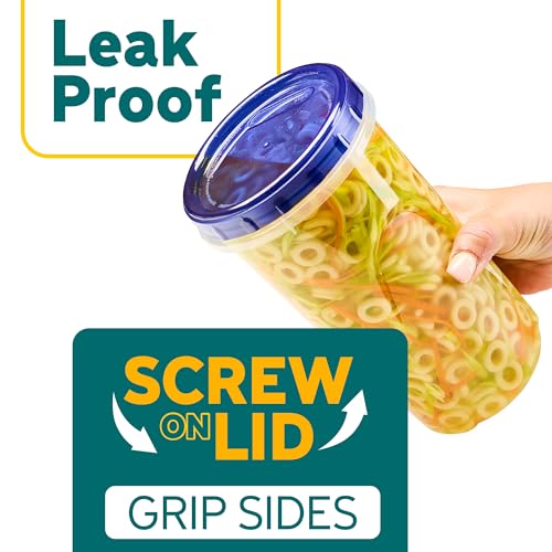 6 Pack Twist Cap Food Storage Containers with Blue Screw on Lid