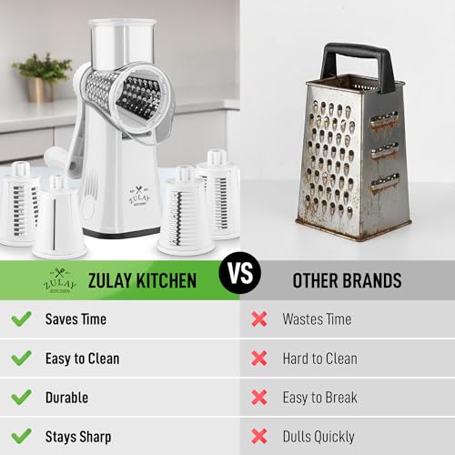 Rotary Cheese Grater 5 Blade Cheese Shredder