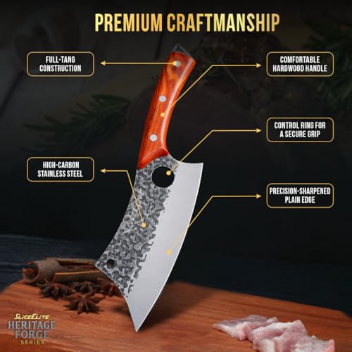 3 Piece BBQ Knife Set Serbian Chef Knife Meat Cleaver Viking Kitchen Knives (3 Count)