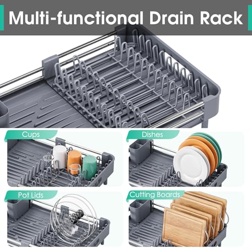 Expandable Dish Drying Rack for Kitchen Counter