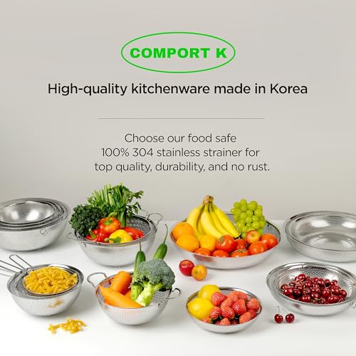 Shallow Stainless Steel Colander Set of 3