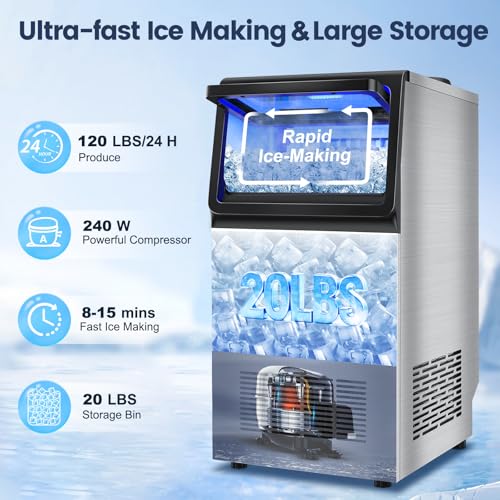 Commercial Ice Maker Machine Dual Water Inlet Options