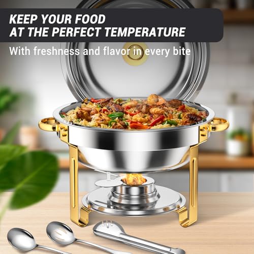 Round Chafing Dishes for Buffet 5 Qt (4 Count)
