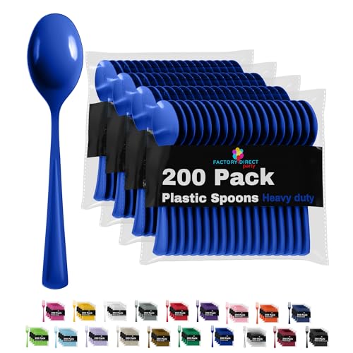 Party Solids 200 Pcs Plastic Silverware (200 Count)