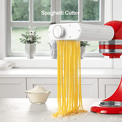 3 1 Pasta Maker Attachment for KitchenAid includes Pasta Sheet Roller attachment & Spaghetti Cutter & Fettuccine Cutter attachment
