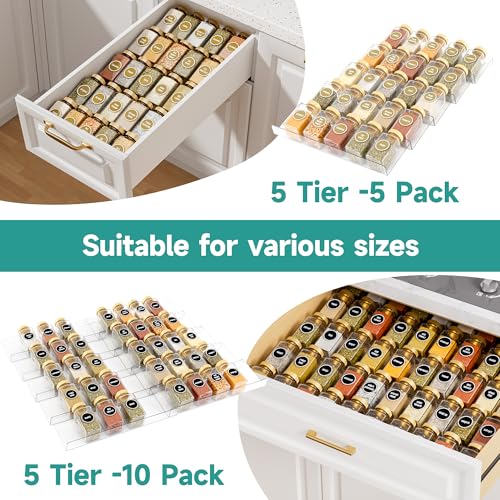 Acrylic Spice Drawer Organizer (10 Count)