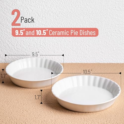 BTaT Ceramic Pie Pan for Baking (2 Count)