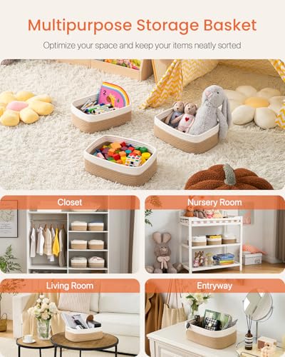 Small Woven Storage Basket for Organizing (3 Count)