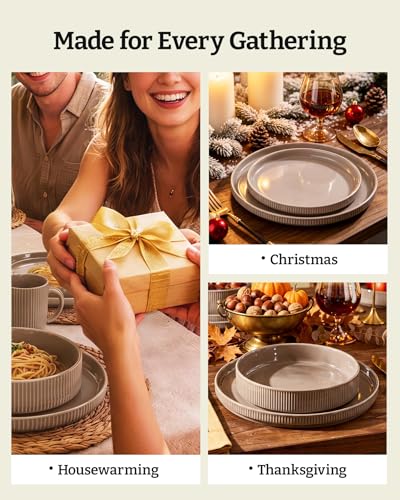 Star Stoneware Dinnerware Sets with Pasta Bowls (16 Count)