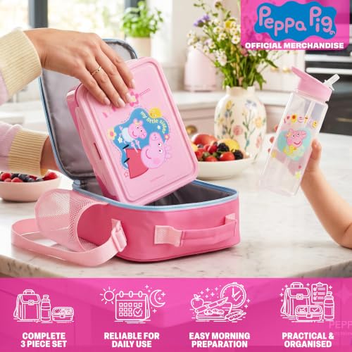 Peppa Pig Girls Lunch Box 3Pc Set (3 Count)