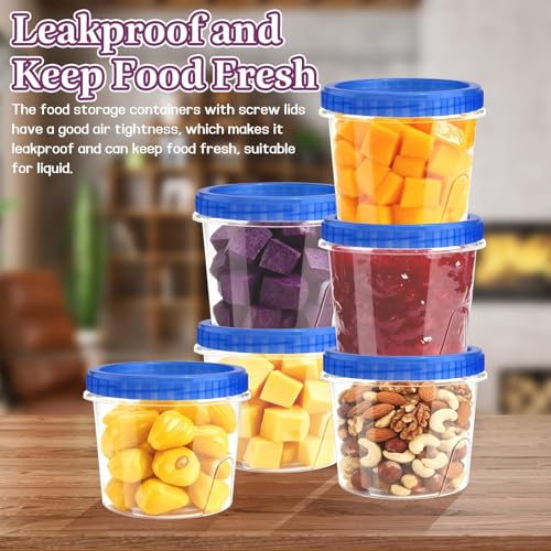 12 Pack Freezer Containers with Screw On Lids 24 Oz (12 Count)