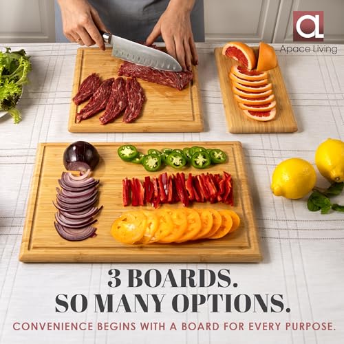 Chorus Bamboo Cutting Board Set with Juice Groove