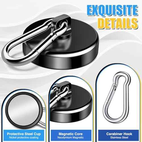 200Lbs Magnetic Carabiner Hooks (24 Count)