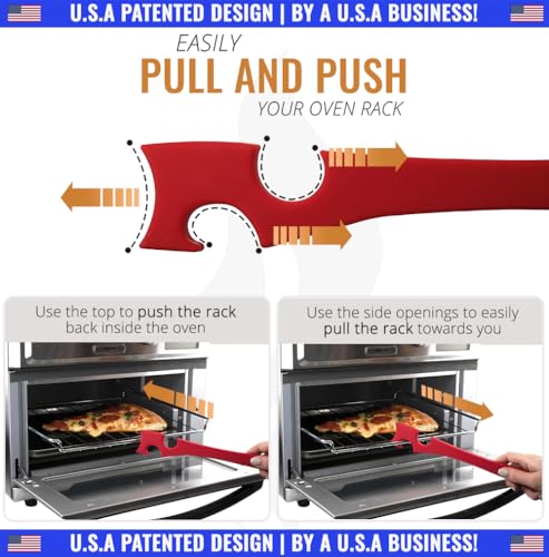 Silicone Oven Rack Push Pull Tool with Longer Handle