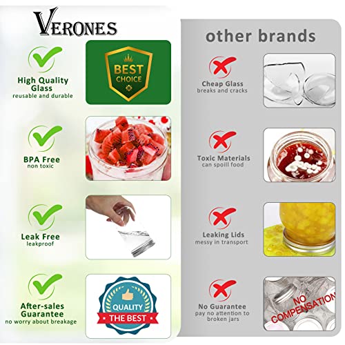 Mason Jars 15 PACK 8 OZ Canning Jars Jelly Jars With Regular Lids (15 Count)