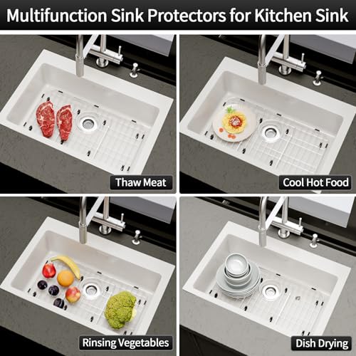 27.5'' x 13.5'' Stainless Steel Sink Protector with Sink Strainer