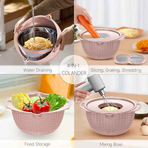 4 1 Colander with Bowl & Spoons Set