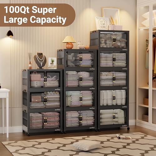 400Qt Stackable Storage Bins with Lid (4 Count)