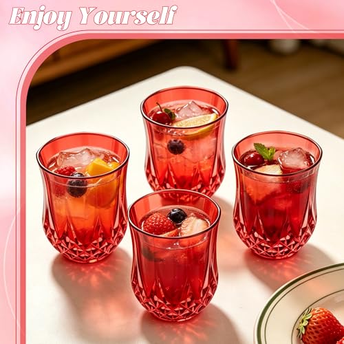 24 Pack Plastic Stemless Wine Glasses (24 Count)