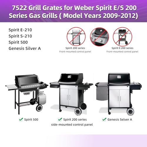9MM 15" Stainless Steel Grill Grates for Weber Spirit E
