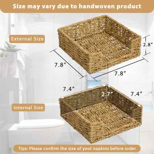 Napkin Holder Wicker Woven Basket Kitchen Decor for Table Dinner Paper Tray