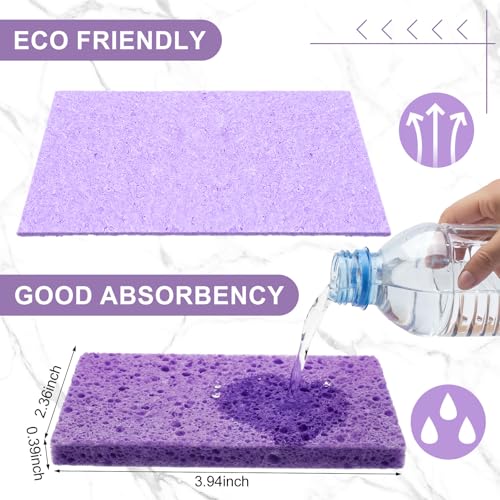 100 Pieces Compressed Wood Pulp Dish Sponges for Kitchen (100 Count)
