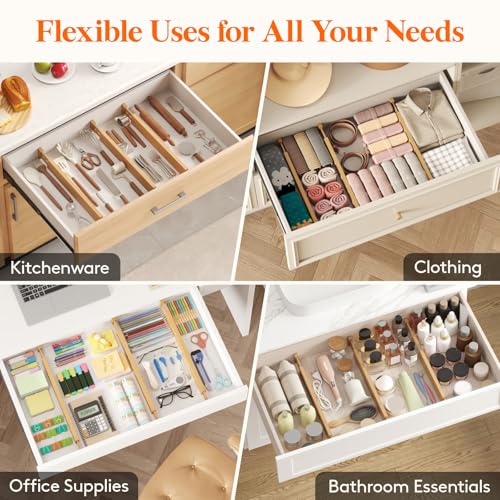 2.4" Kitchen Drawer Dividers (8 Count)
