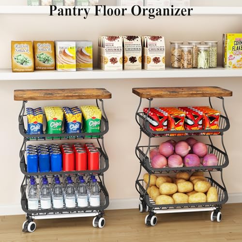 4 Tier Fruit and Vegetable Basket Stand for Kitchen
