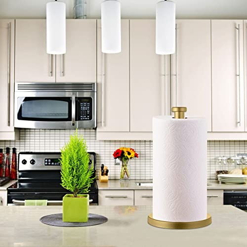 Stainless Steel Gold Paper Towel Holder Countertop for Kitchen Bathroom