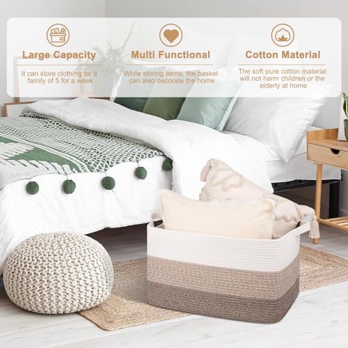 50L Storage Basket Large Blanket Basket Living Room Yellow 3