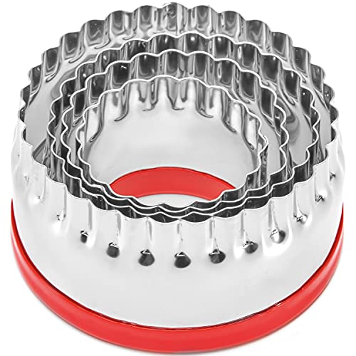 4 Pieces Fluted Round Cookie Cutters