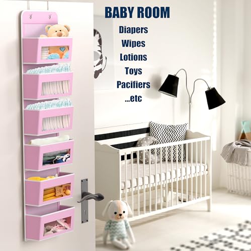 6 Clear Window Pocket Over Door Hanging Organizer
