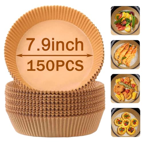 150PCS 7.9inch Round Air Fryer Liners Disposable Baking Parchment Liner for Air Fryer 5 to 8Qt (150 Count)