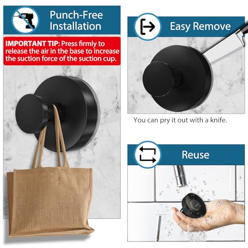 Suction Cup Hooks for Shower (4 Count)
