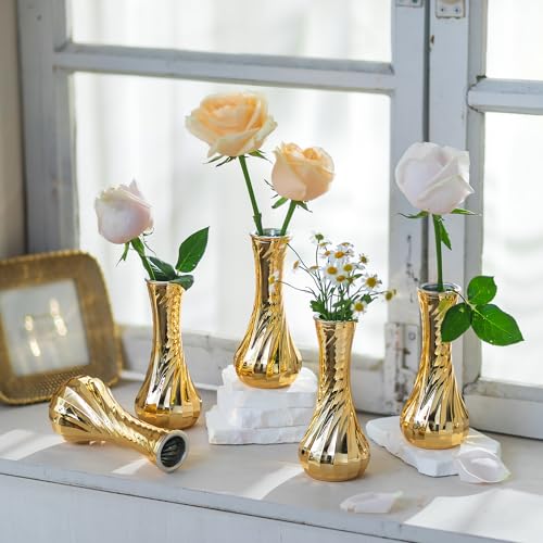 Gold Glass Bud Vase (6 Count)