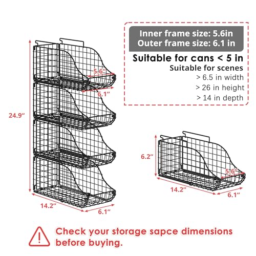 4 Pack Stackable Can Rack Organizer for Kitchen Pantry (4 Count)