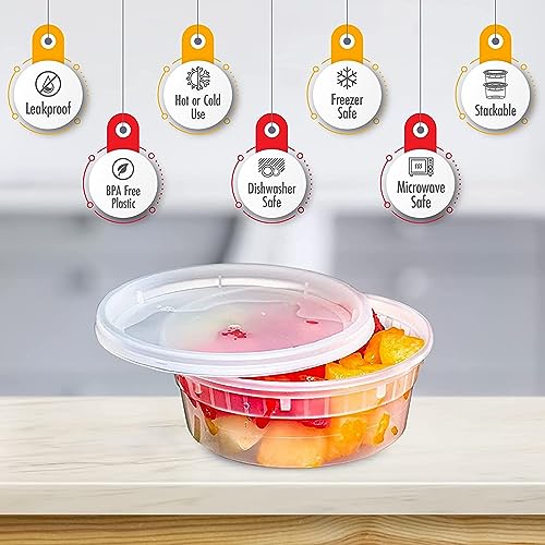 Deli Containers with Lids Leakproof (240 Count)