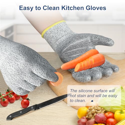 Level 5 Cut Resistant Gloves with Silicone Coating Food Grade