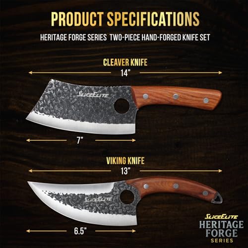 2PCS Hand Forged Butcher Knife Set (2 Count)