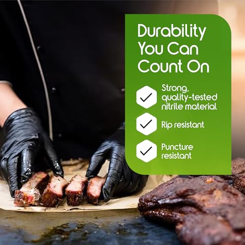 Black Nitrile Gloves HEAVY DUTY 6 Mil Chemical Resistant Medical Cooking Cleaning Disposable Glove