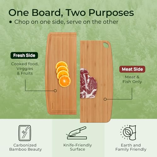 Dishwasher Safe Bamboo Cutting Boards 15.4x11.7in Heat