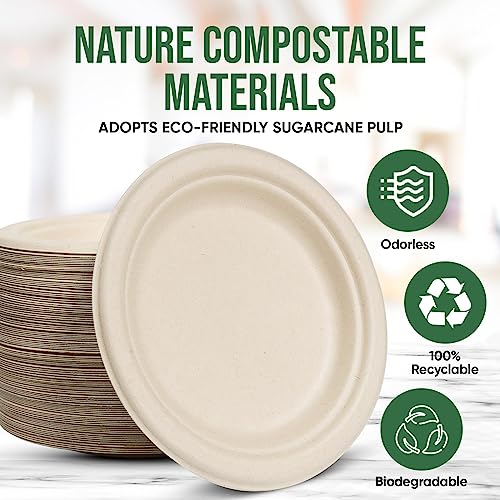 Brown Disposable Paper Plate 7 inch (100 Count)