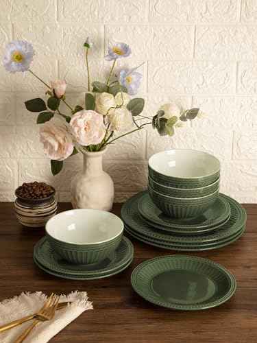 Ceramic Plates and Bowls Sets (18 Count)