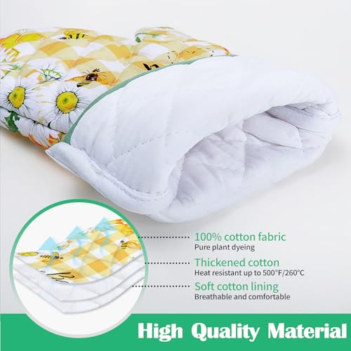 Bee Daisy Oven Mitts and Pot Holders Set (2 Count)