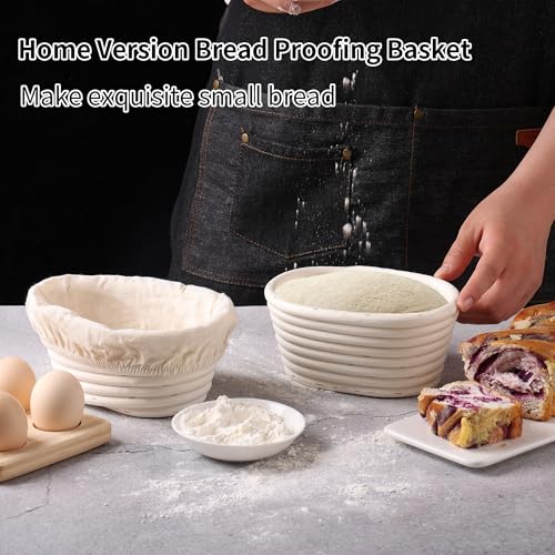 6 Pcs Banneton Bread Proofing Basket Oval Sourdough Bread Basket (6 Count)