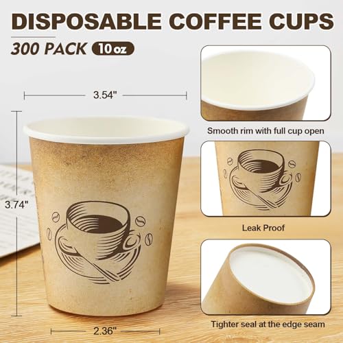 200 Pack 10 oz Coffee Cups Disposable Paper Cups (200 Count)