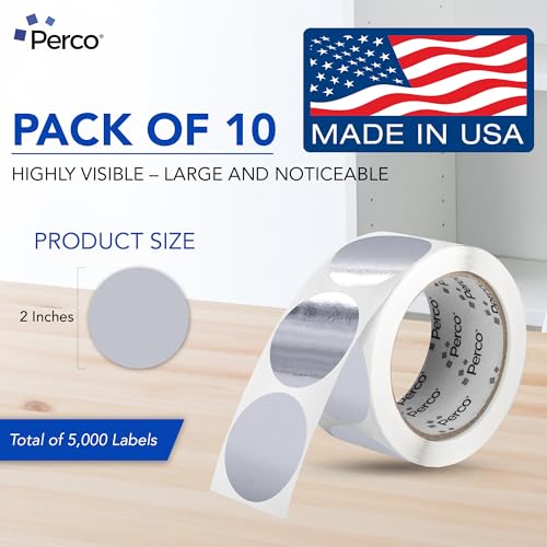 Metallic Silver Perforated Round Circle Dot Sticker 2 (10 Count)